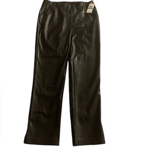 NWT Michael Kors Black Faux Leather Pants. Size L.